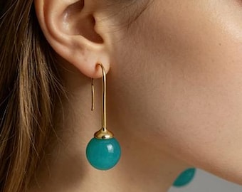 Custom & Handmade Gold Filled Natural Ice-type Tianhe Stone Earrings Factory For Brands Boutique