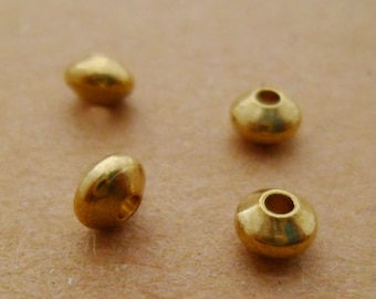 4mm 3039C-M-7 100pcs Raw Brass Bead Spacer