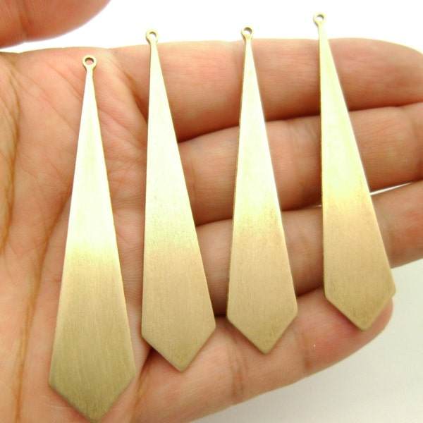 Handmade* 2pcs Brass Sacred Geometry Quadrilaterals "Heaven's River" Tie Arrows Long Point Earring Blanks Pendants Gold Tone 2000-0019