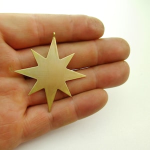 Handmade & Unique* 2pcs Twisted Loop Long Large 8 Point Star Pendants Drops Dangles, Hope Star, Ishtar Star Symbol Spiritual, 2002-2014