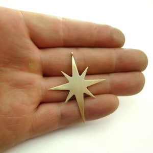 Handmade & Unique* 2pcs Geometry Long Twisted Loop 8 Point Star Pendants Drops Dangles, Hope Star, Ishtar Star Symbol Spiritual, 2002-2013