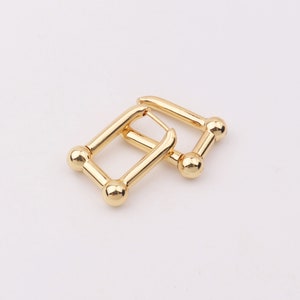 Custom Handmade 1 pair 18k Gold Filled 19mm Bold Rectangle Ball Link Huggie Earrings Minimal Business Brands Wholesale 0801-2205-1