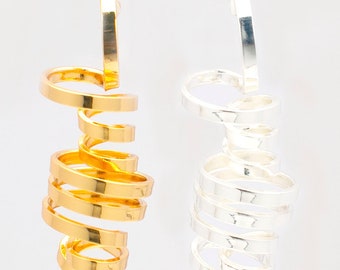 Custom & Handmade Gold Filled Silver Filled Spiral Spring Shape Earrings Factory For Brands Boutique