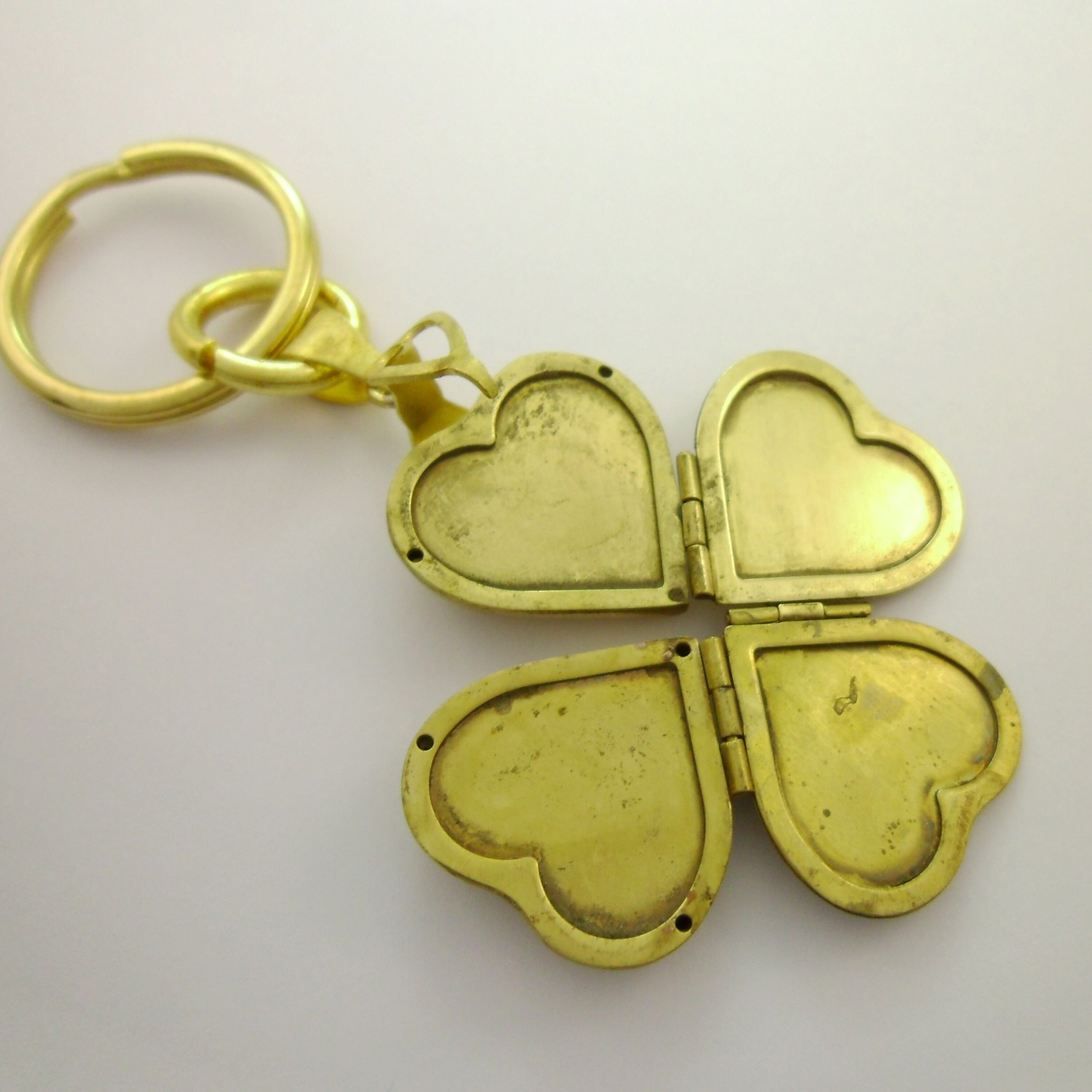 1pc 4 Photos Folding Heart Locket Keychain Vintage Brass Etsy