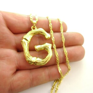 One Piece Large Chunky Bold Bamboo Capital Name Initials &quot;G&quot; Personalized Custom Bamboo, Large Bail for Rope Cord Leather 2005-2041-1