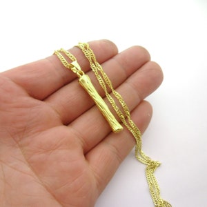One Piece Large Chunky Bold Bamboo Capital Name Initials &quot;I&quot; Personalized Custom Bamboo Necklace Large Bail for Rope Cord Leather 20052037-1