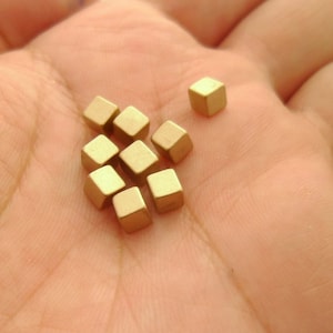 35pcs Square 4mm Eco-friendly Solid Raw Brass Cubes Without Hole Earring Studs Craft Supplies for Makers  0103-0132
