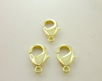4pcs 19x12mm Large 14K Gold Brass Lobster Clasps High Quality Tarnish Resistant Lead Nickel Free 0804-2001-1
