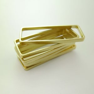 20pcs High Quality Large Brass Rectangle Geometry Frame Links Connectors Pendants Versatile Minimal Simplicity Gold Tone 38 x 15mm 0103-0125