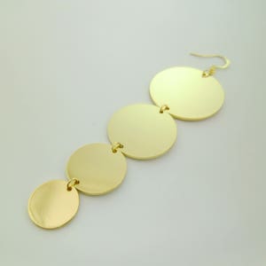 Unique & Handmade* Shiny Gold Large Multi-Round Discs (4 Different sizes) Dangle Drop Earrings Minimal Or Earring Blanks for Custom