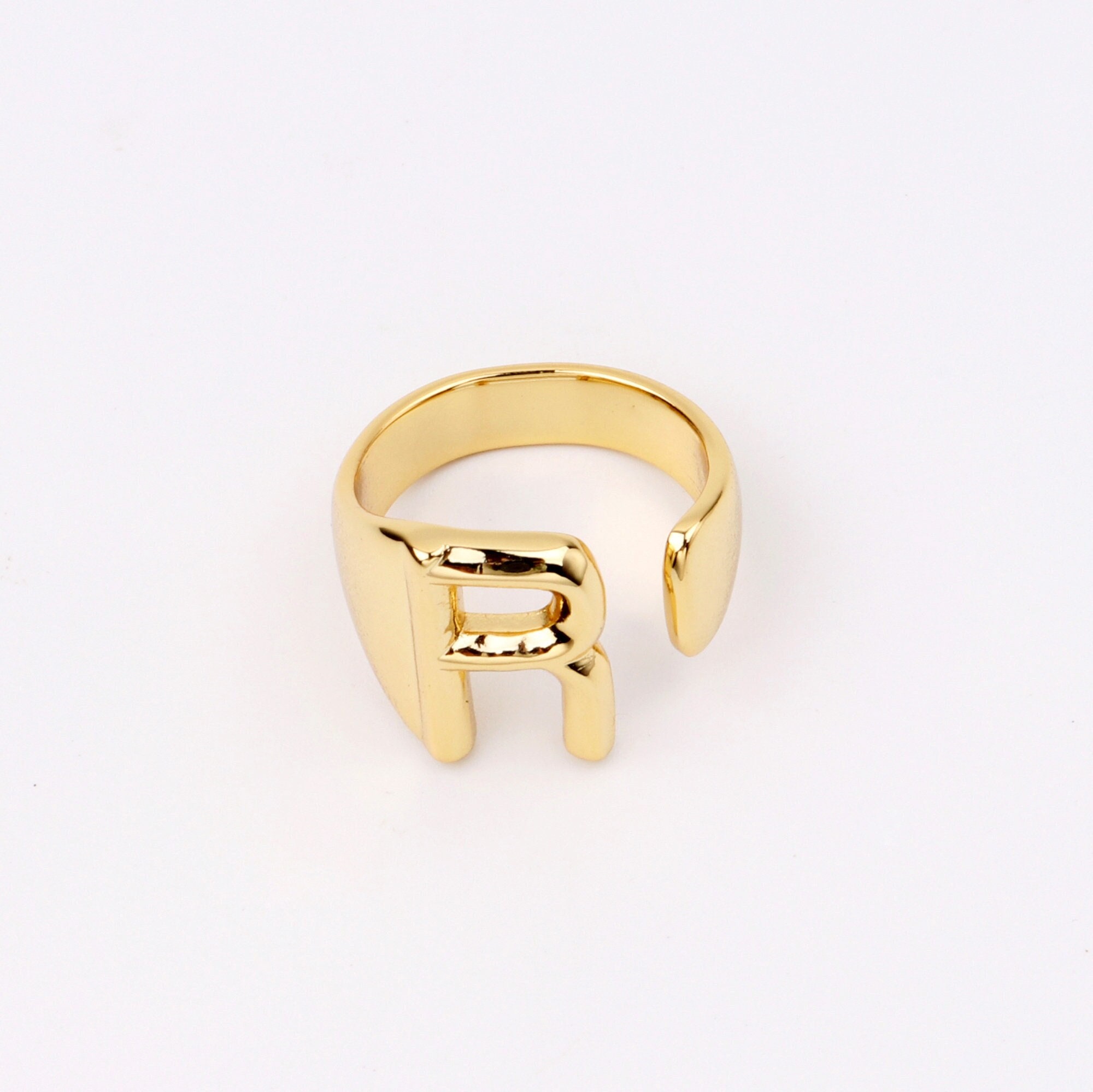 Custom Handmade 1pcs Dainty 18kt Gold Filled Round Opening Lozenge texture pattern Ring Minimalism Fashion Personalized Boutique Brands