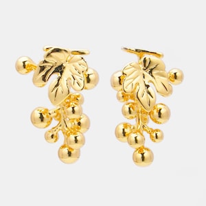 Custom & Handmade Gold Filled String Grapes Hollow Inside Simple Earrings Factory For Brands Boutique