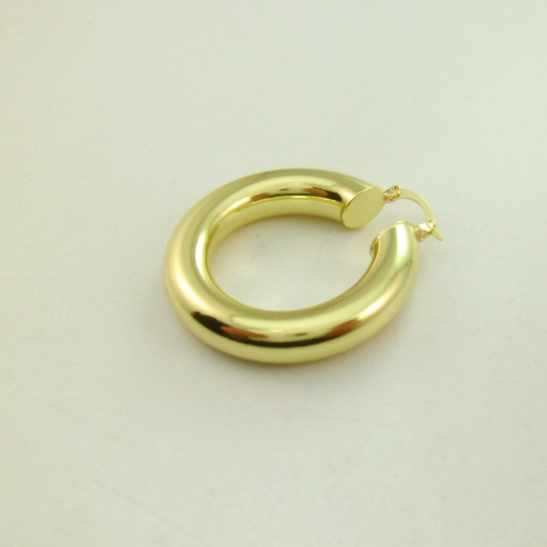 Custom* Large Chic Stylish Chunky Round Bold 14k Gold Hoop Earrings Lightweight Limited Stock 0801-2012-1 Genuine 14k Yellow Gold Brass