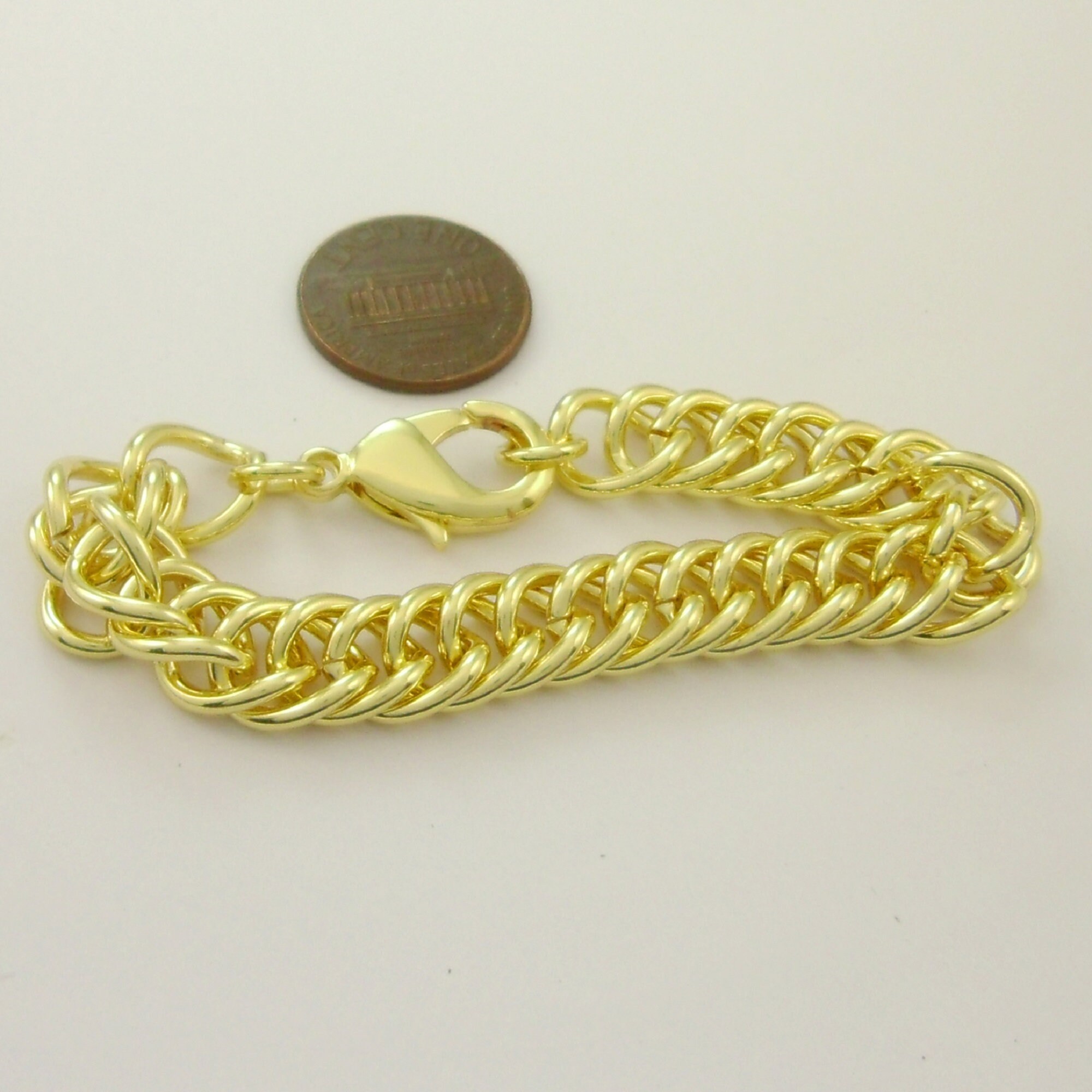 Handmade Custom, 1pcs 14K Gold Plated Curb Foxtail Chain Wheat