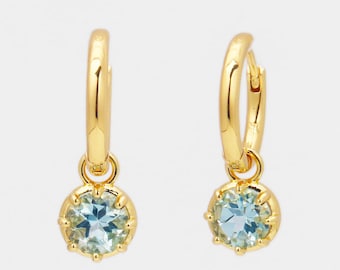 Custom & Handmade Gold Filled Natural Sky Blue Topaz Earrings Factory For Brands Boutique
