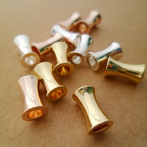 15pcs DAINTY 14k Gold, Silver & Rose Gold Large Hole Bamboo Beads Spacers for Bracelets Necklaces Wedding / Gifts 0101-0522-(1-2-3)