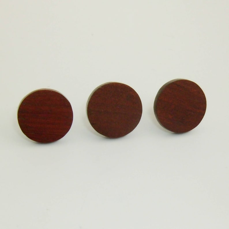 Precious Natural Rosewood Geometry Round Wood Stud Earrings Lead and Nickel Free 0801-000156 2 Pairs Handmade Gift* 4pcs