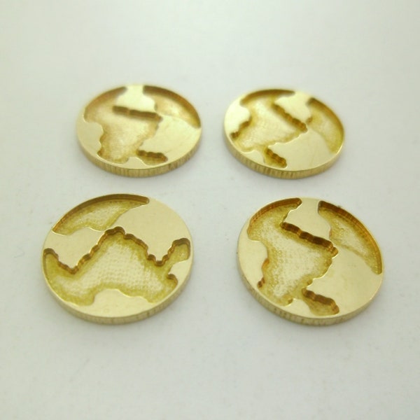 Custom Supplies & Finished Jewelry* 6pcs UNIQUE Precisely Machined Dainty World Map Travel Flatback Round Disc for Paste Soldering 2010-2001