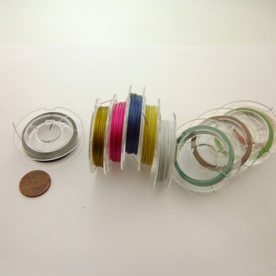 Mixed Colorful 10 Rolls X 10M Tiger Tail Wire 0.38mm