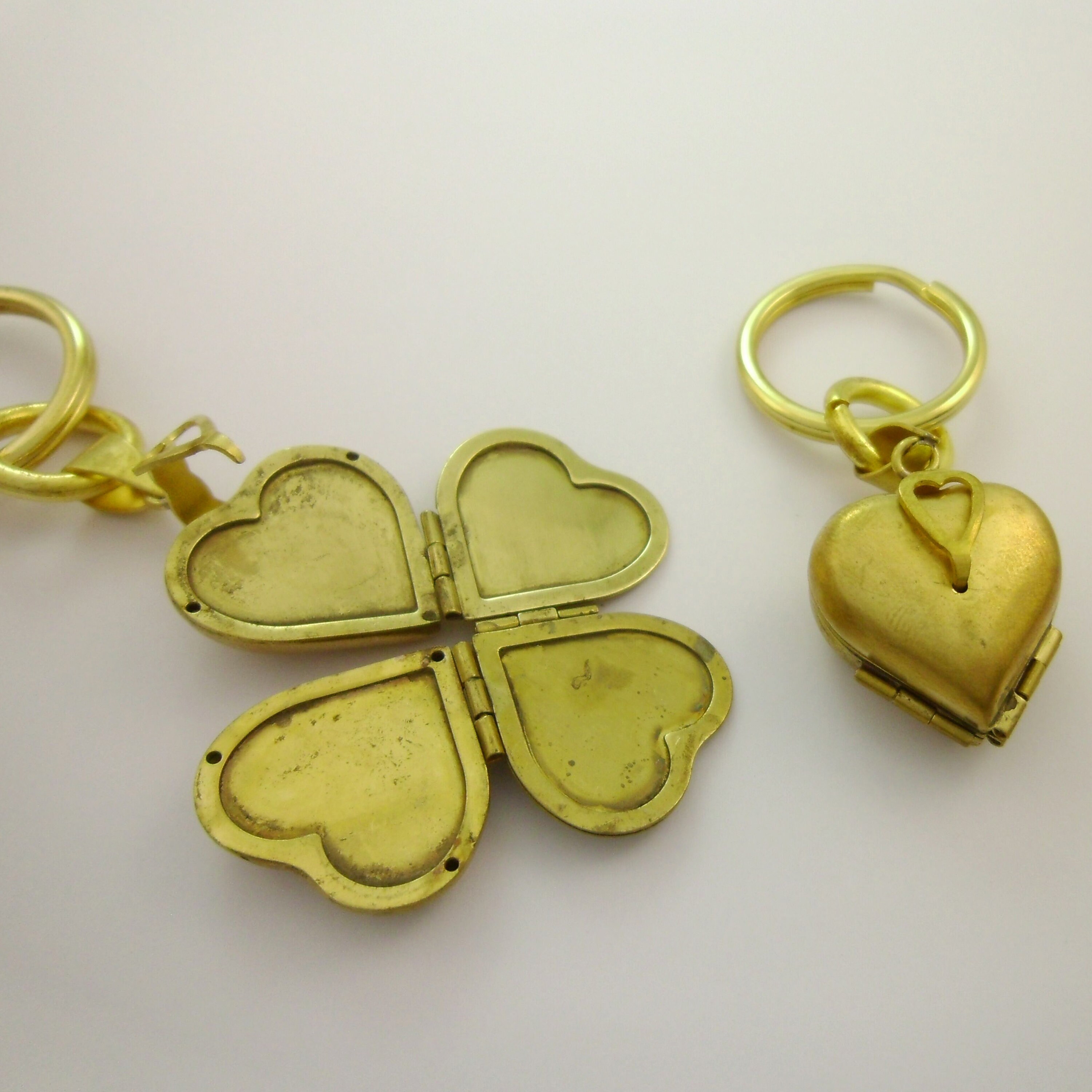 1pc 4 Photos Folding Heart Locket Keychain Vintage Brass Etsy