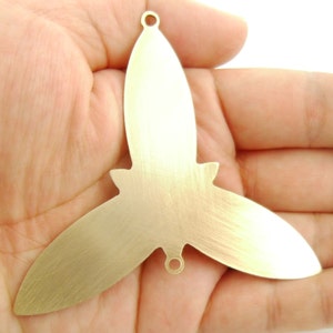 Unique & Geek* 2pcs Alien Crop Circle Sacred Geometry Large Trillium Flower Connectors Blanks Embossed Flower of Life Trinity 2000-0009