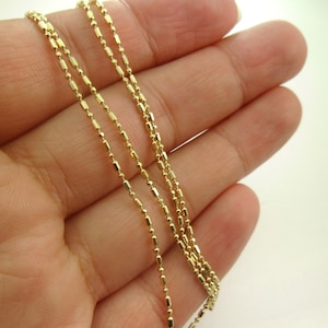 Delicate* 18k Thin Light Gold Beaded Chain Round Beads and Tubes, Brass Material Strong, Layering Bracelets, 0803-2007-1