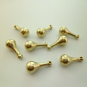 15pcs Yellow Raw Brass Tear Drop Charms Pendants Dangles Solid Brass 7x16mm 0101-0808