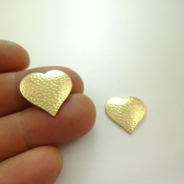 5pcs Solid Raw Brass Heart Pit Charms Hammered Stamping Blanks Patchs Lead Nickel Free 39.6mm 0103-2014