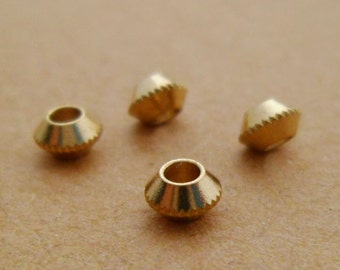 Hot Style* 150pcs 4mm Small High Quality Yellow Raw Brass Flying Saucer Spacer Beads 0101-0207