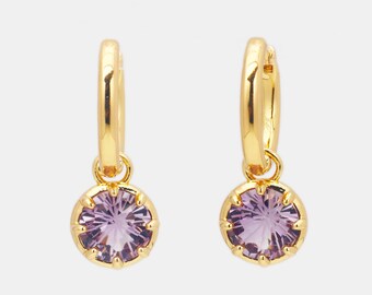 Custom & Handmade Gold Filled Natural Amethyst Earrings Factory For Brands Boutique