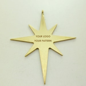 Custom Your Brands Logo or Pattern Last Forever* 20pcs Geometry Long Twisted Loop 8 Point Star Pendants Drops Dangles Hope Star, Ishtar Star