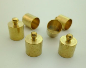 15pcs 13x9mm Raw Brass Minimalist End Caps for Tassels Leather Cord Silk Rope Eco-friendly 0107-0310