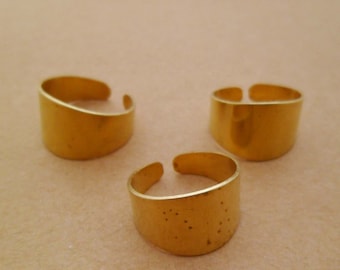 10 anillos anchos de latón crudo, bases en blanco para estampado personalizado para artesanos, sin plomo, níquel ni cromo, 0106-0101