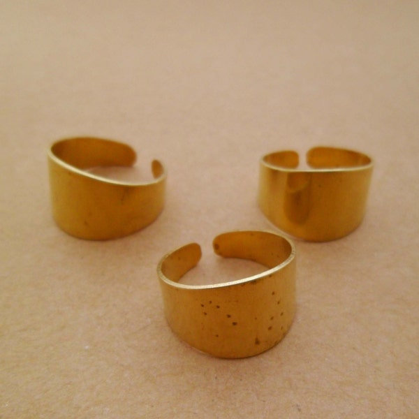 10pcs Wide Raw Brass Rings Blanks Bases for Personalized Custom Stamping for Crafters Artisans Lead Nickel Chromium Free 0106-0101