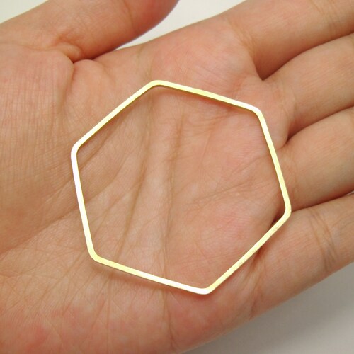 20pcs 45x40mm Large Brass Geometry Hexagons Links Connectors Frame Minimal Versatile Supplies Lead Nickel Chromium Free 0103-0173
