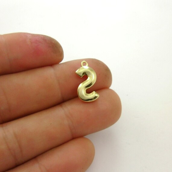 2pcs 14K Gold Plated Brass Inglés Letra inicial S Etsy España