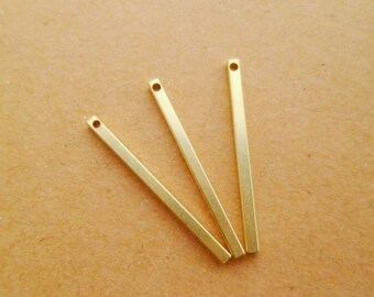 60 Pieces Raw Brass Square Bar - Rectangle - 10.1x2mm (CW