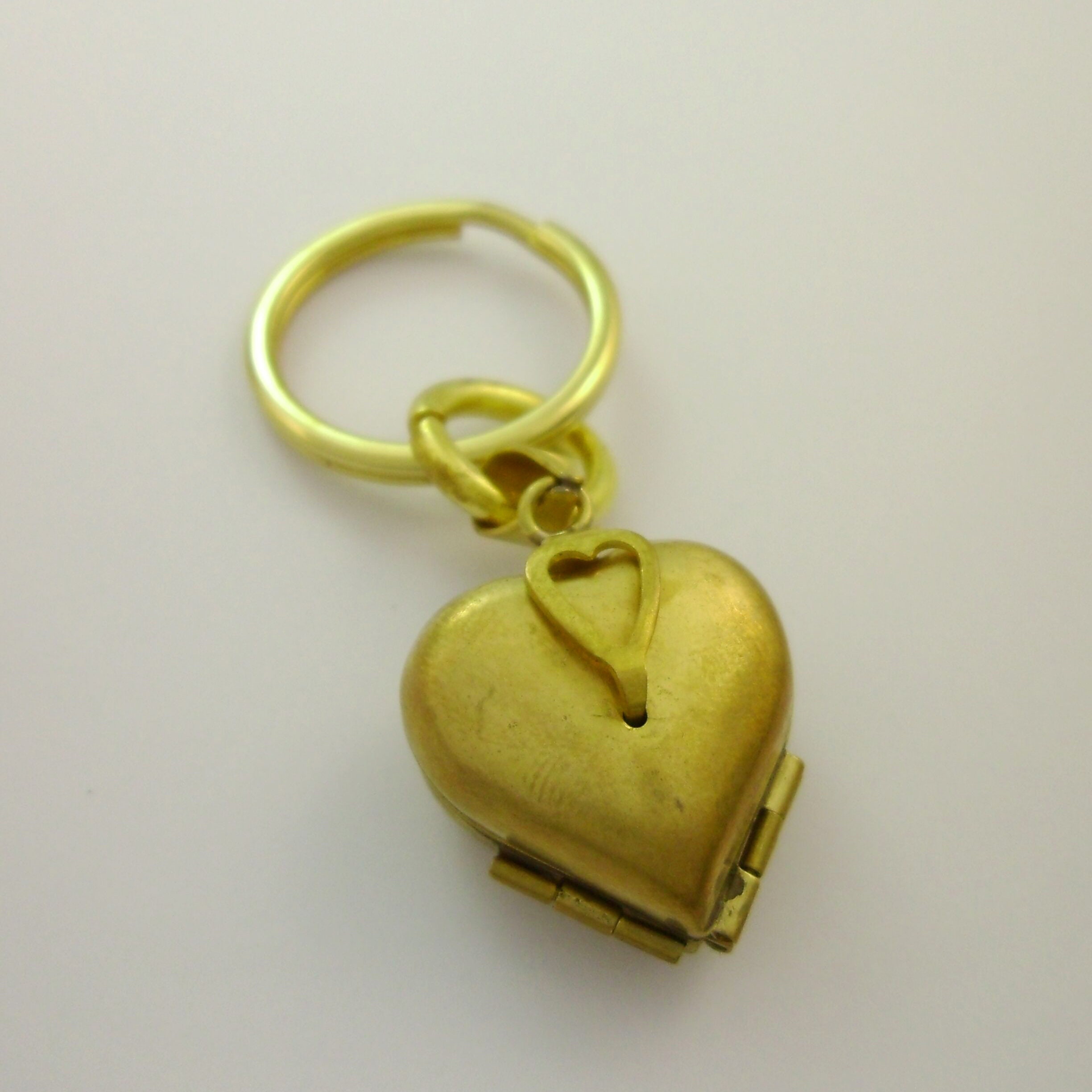 1pc 4 Photos Folding Heart Locket Keychain Vintage Brass Etsy