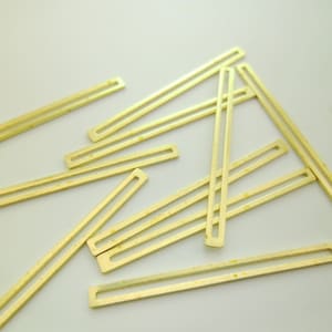 Feito à mão * 40 peças oco grande retângulo pingentes de latão bruto conectores para correntes de cabos de couro 0104-0437
