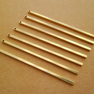 25Stk Lange Geometrie Minimalismus Roh Messing Bars Anhänger Ohrring Tropfen Layering Halsketten 60x2mm für Handwerker 0102-0103