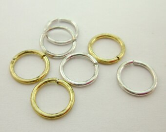 50pcs 7mm Aged Aged Genuine Gold Brass Thick Bold Open Jump Rings Findings 21 Gauge Lead Nickel Chromium Free 0802-2004-45
