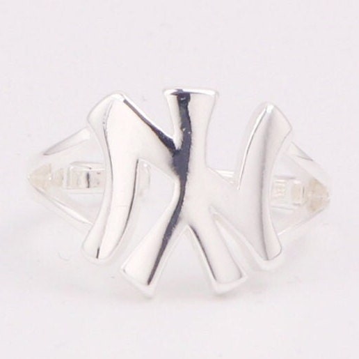 New York Yankees Silver Ring - Etsy