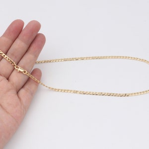 Custom 1pc 18K Gold Filled Dainty 3.3mm Thin Curb Chain Cuban Chain Necklaces Brands Wholesale Factory Supplier
