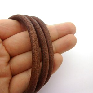 6 Feet (2 meters) Natural Chunky Bold Thick Dark Brown Leather Cord, Jewelry Making, Shoes Bags Clothes & Craft Supplies 0001-0008