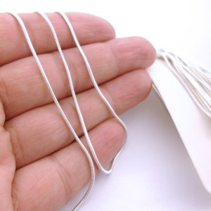 10 Feet (3.1M) Shiny Silver Plated High Quality Strong ROUND Snake Chain, 1.3mm in Diameter 0803-2017-2