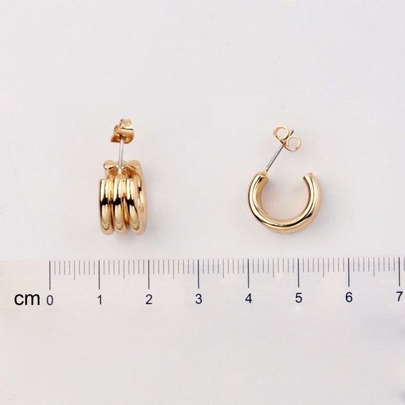 Custom Handmade 1 Pair Dainty 18kt Gold Filled Bold Chunky