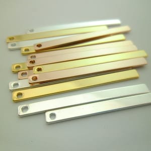 10 peças barras verticais delicadas 37x3mm ouro, prata e ouro rosa (contêm ouro puro prata ouro rosa) estampagem de casamento 0102-1002-1/2/3