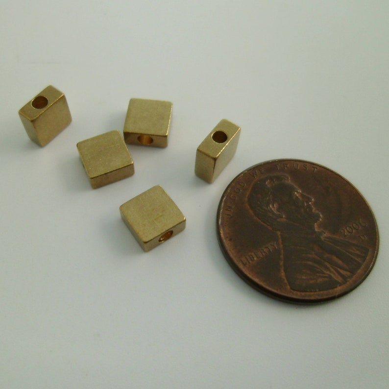 50pcs Flat Square 6mm Raw Brass Beads Spacers with 2mm Hole Free Vector Design 01010828 Custom Your Brands Logos Initials