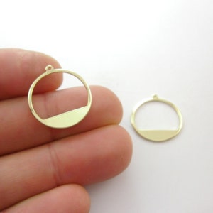 Handcrafted 8pcs 20mm DAINTY Genuine 14k Gold Geometry Minimal Half Circle Pendants Drops Lightweight, Earrings Drops Weddings 0102-2088-1