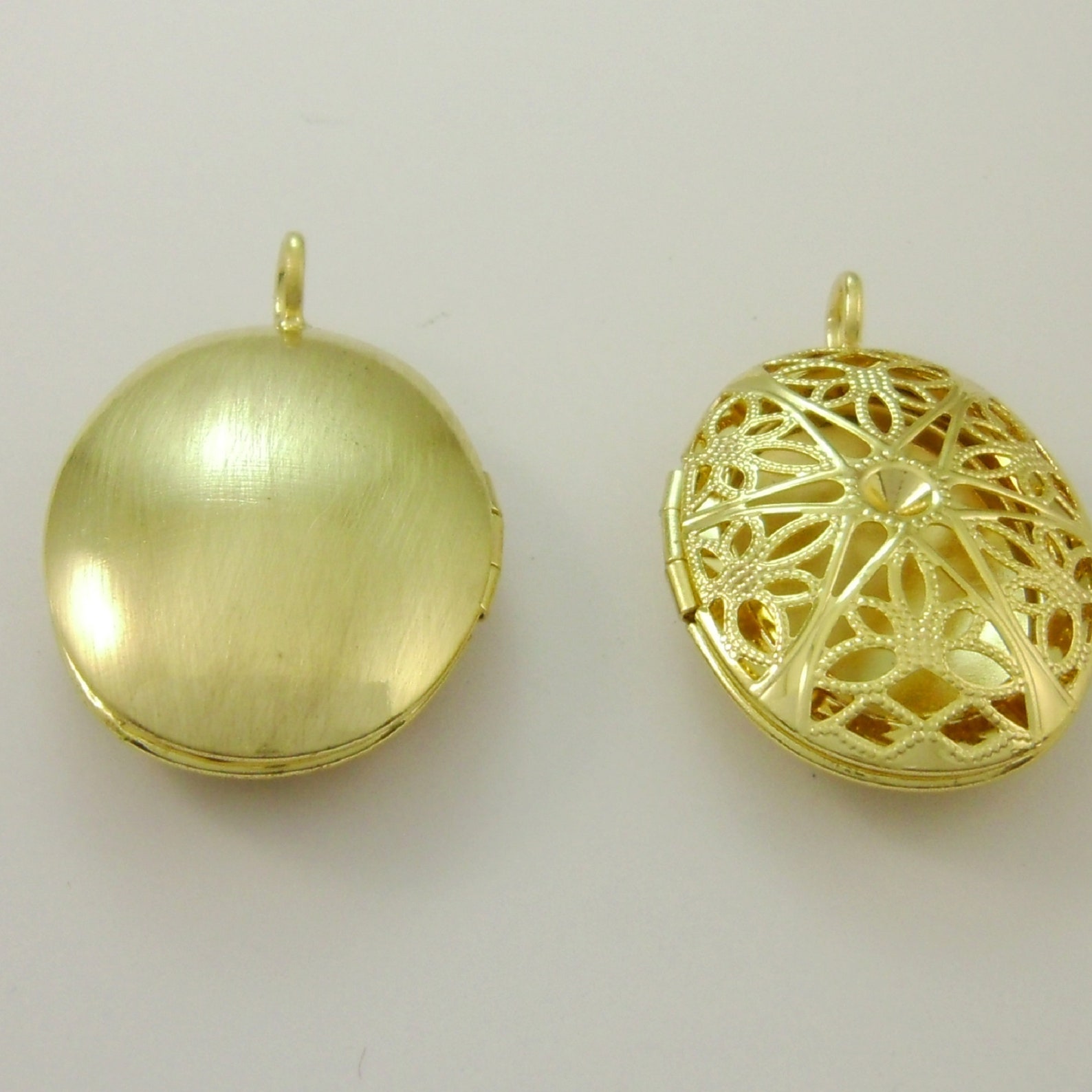 Customize 2pcs Hollow Oval 14K Gold Plated Brass Big Hole Etsy